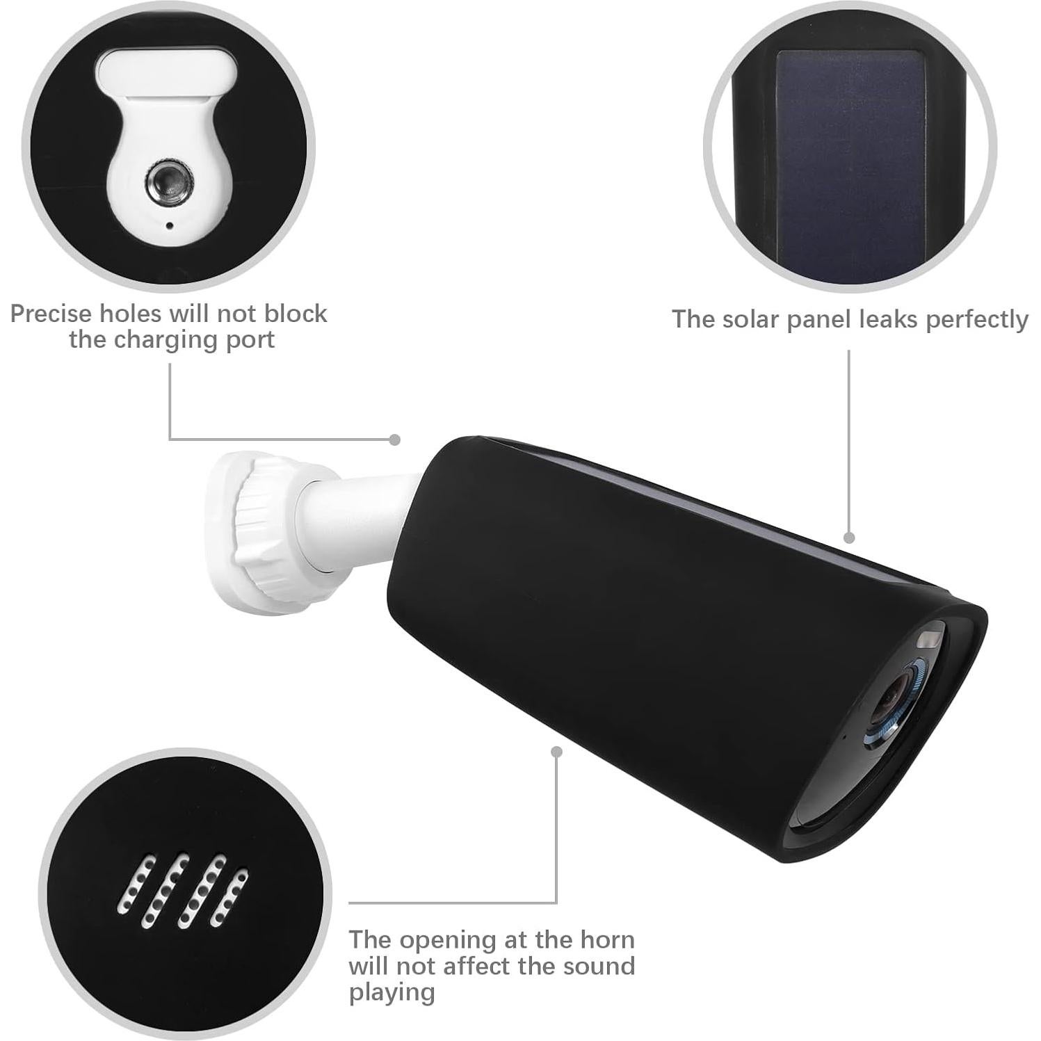 Protective Silicone Cover for Eufy Cam 3（eufy cam s330）, Easy to Install Protective Silicone Case for Water-Proof and Anti-UV(2 Pack,Black)