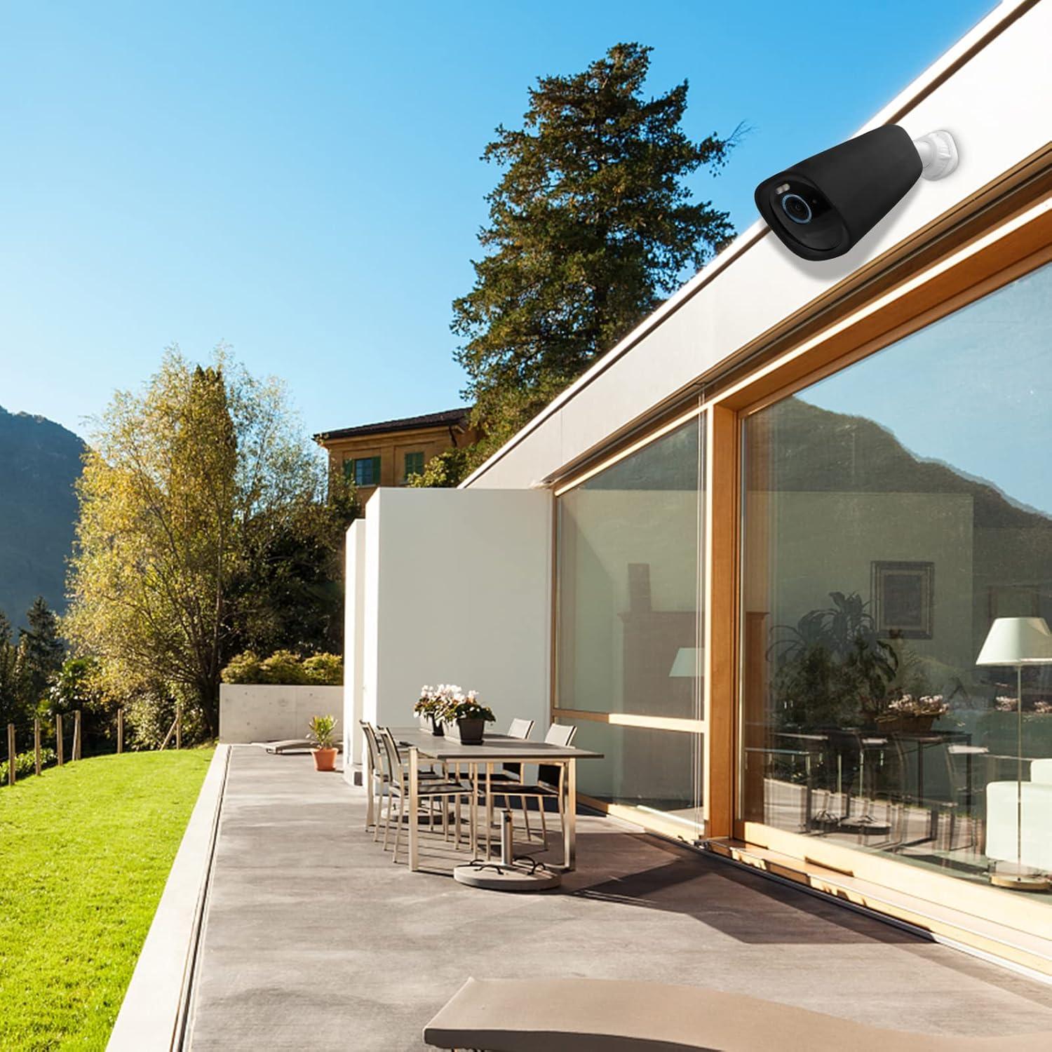 Protective Silicone Cover for Eufy Cam 3（eufy cam s330）, Easy to Install Protective Silicone Case for Water-Proof and Anti-UV(2 Pack,Black)