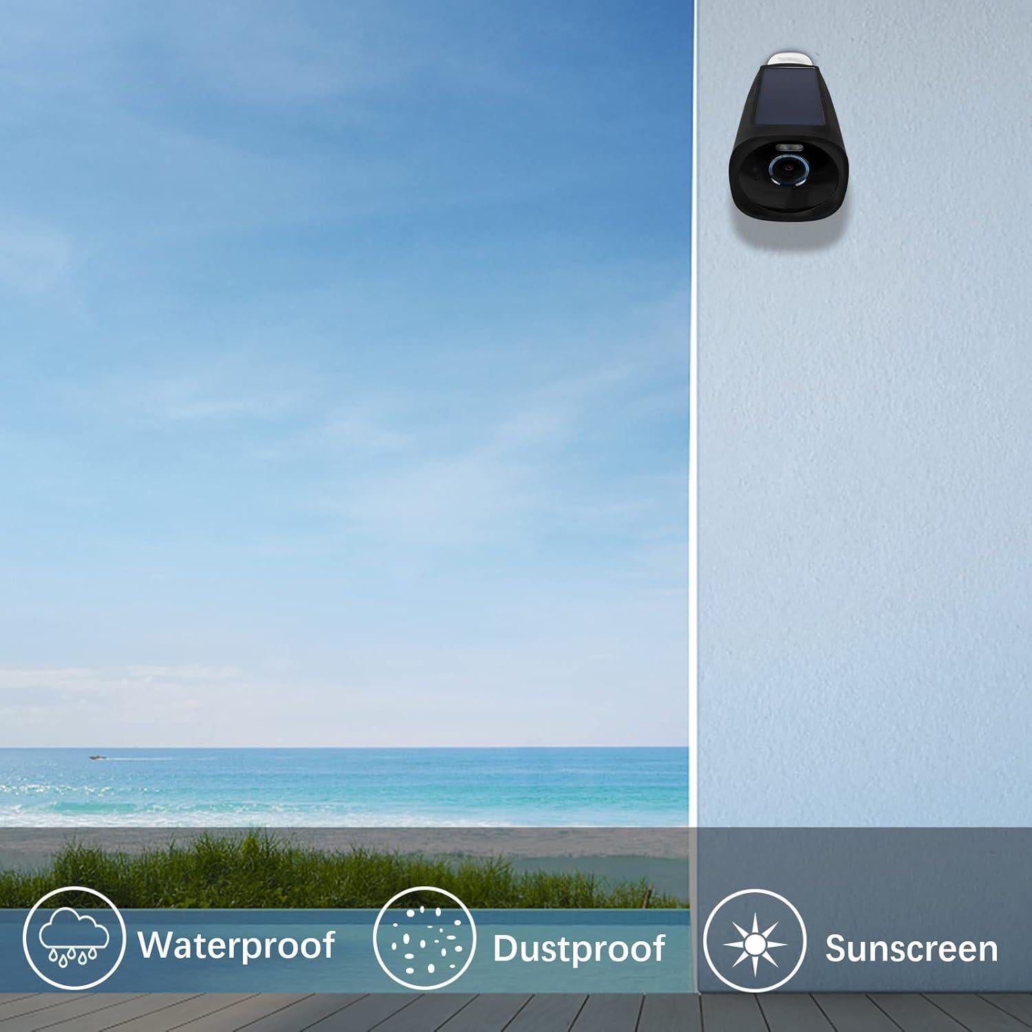 Protective Silicone Cover for Eufy Cam 3（eufy cam s330）, Easy to Install Protective Silicone Case for Water-Proof and Anti-UV(2 Pack,Black)