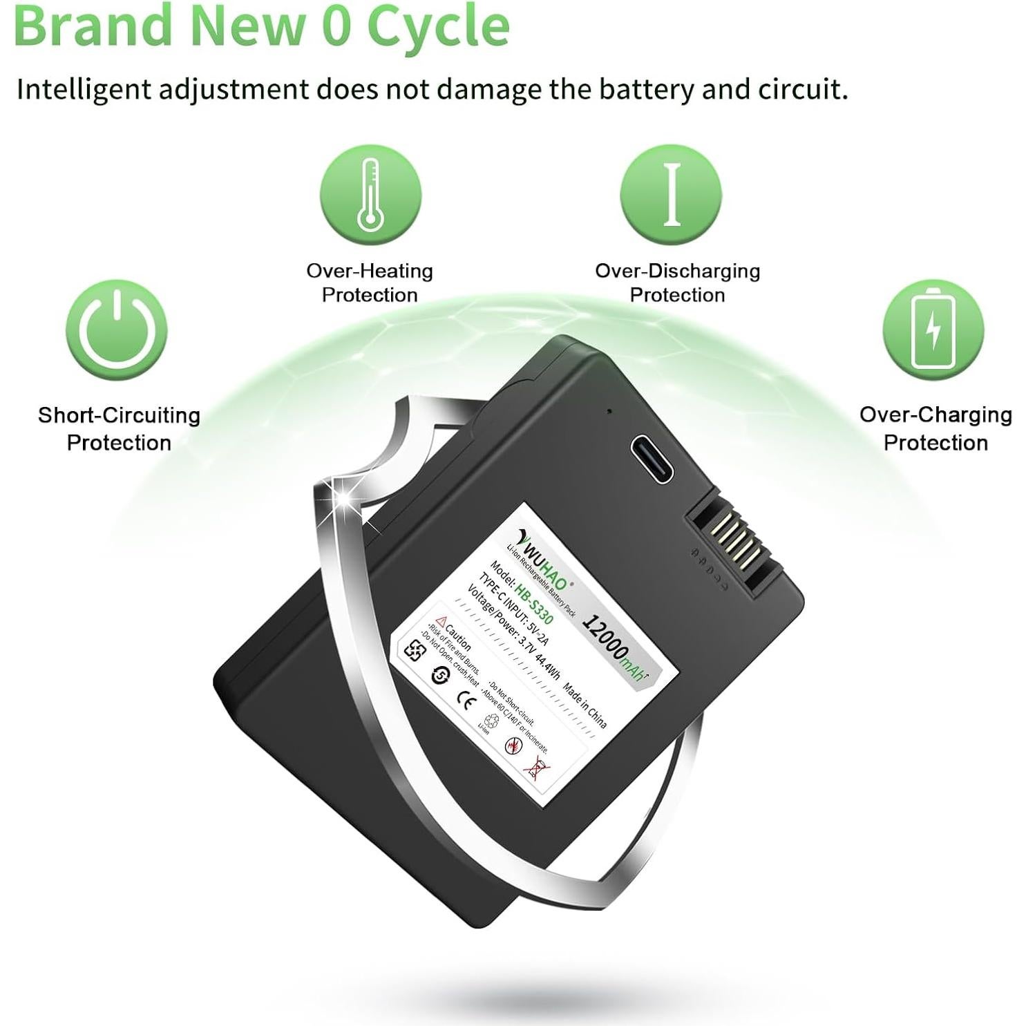 Batería Recargable WUHAO 12000mAh para Cerraduras Inteligentes