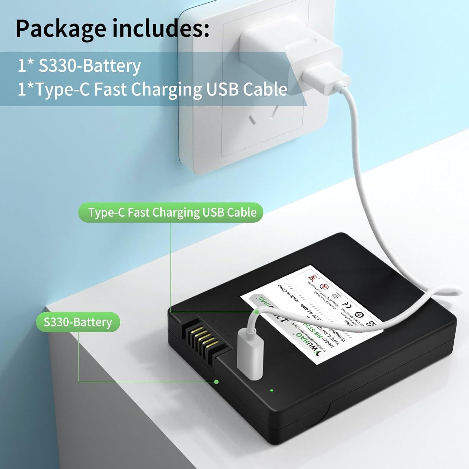 Batería Recargable WUHAO 12000mAh para Cerraduras Inteligentes