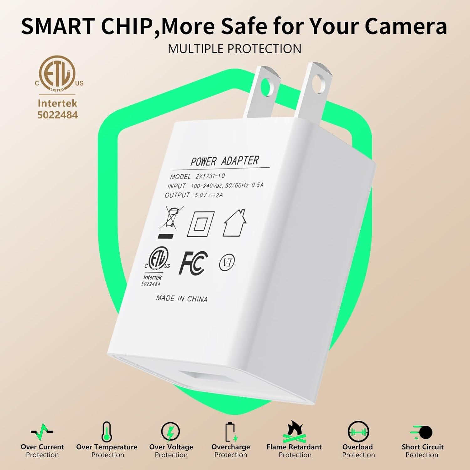 Cable de Alimentación Resistente 7.5m para Eufy Cam - Goldtime