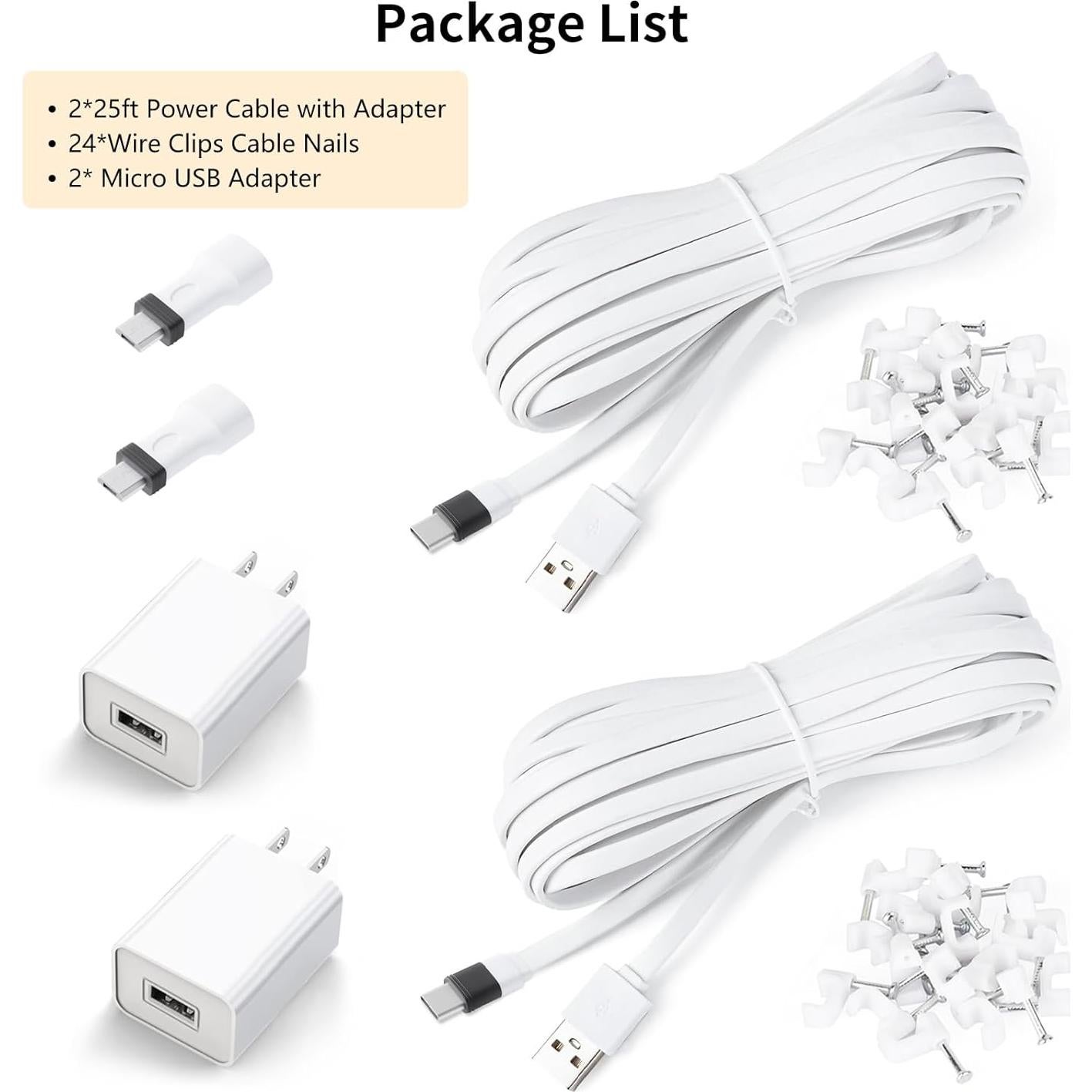 Cable de Alimentación Resistente 7.5m para Eufy Cam - Goldtime