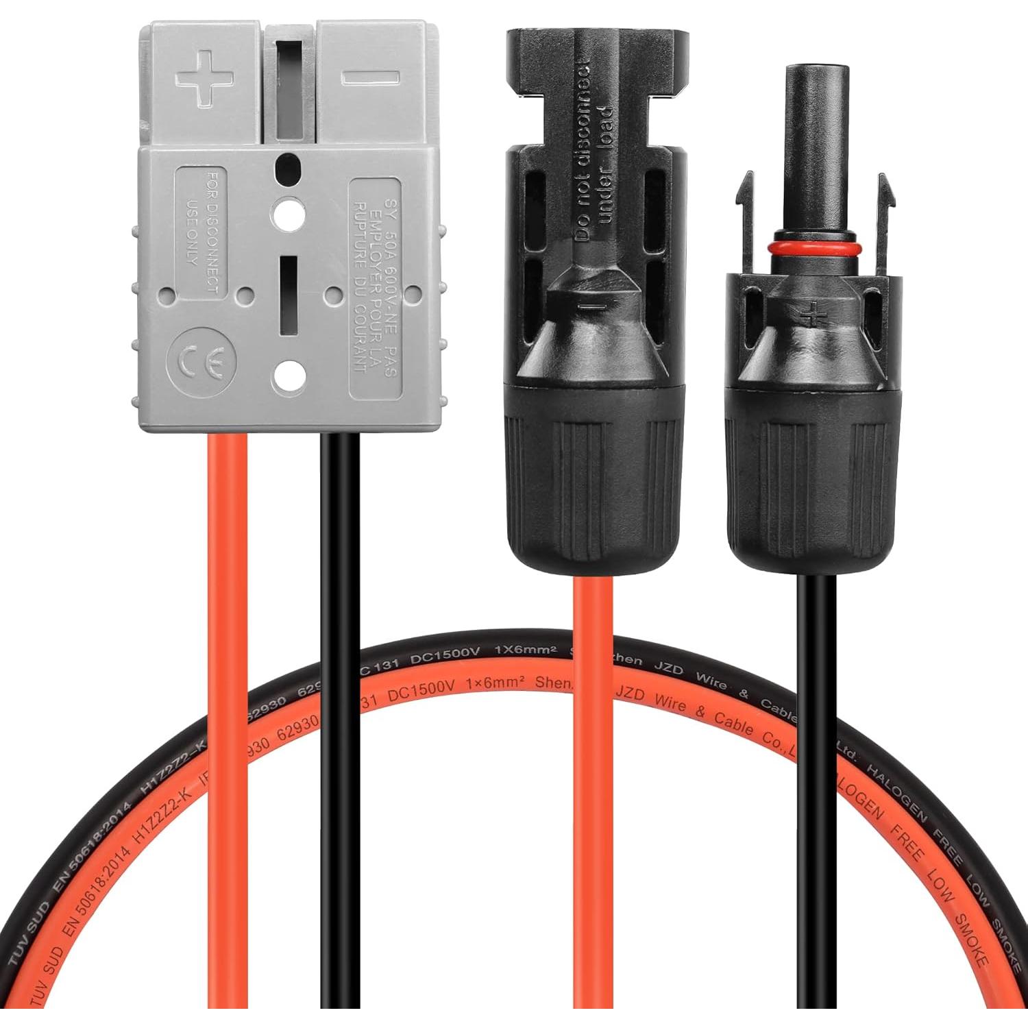 Cable Solar YAODHAOD 4mm² 1M Conector Anderson 50A