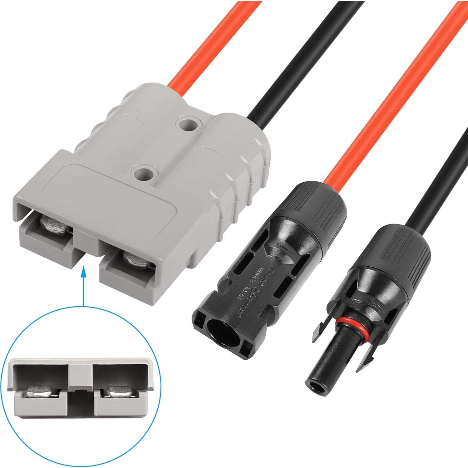 Cable Solar YAODHAOD 4mm² 1M Conector Anderson 50A