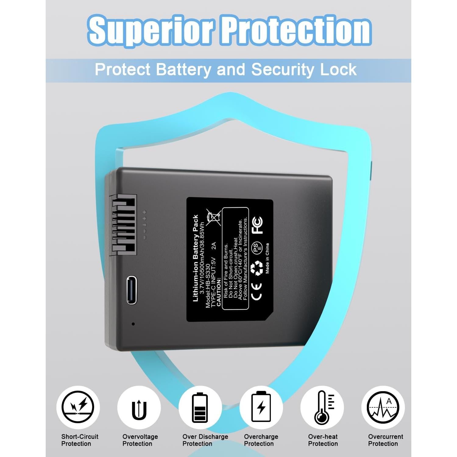 Batería Recargable 10500mAh REACELL S330 para Cerradura eufy