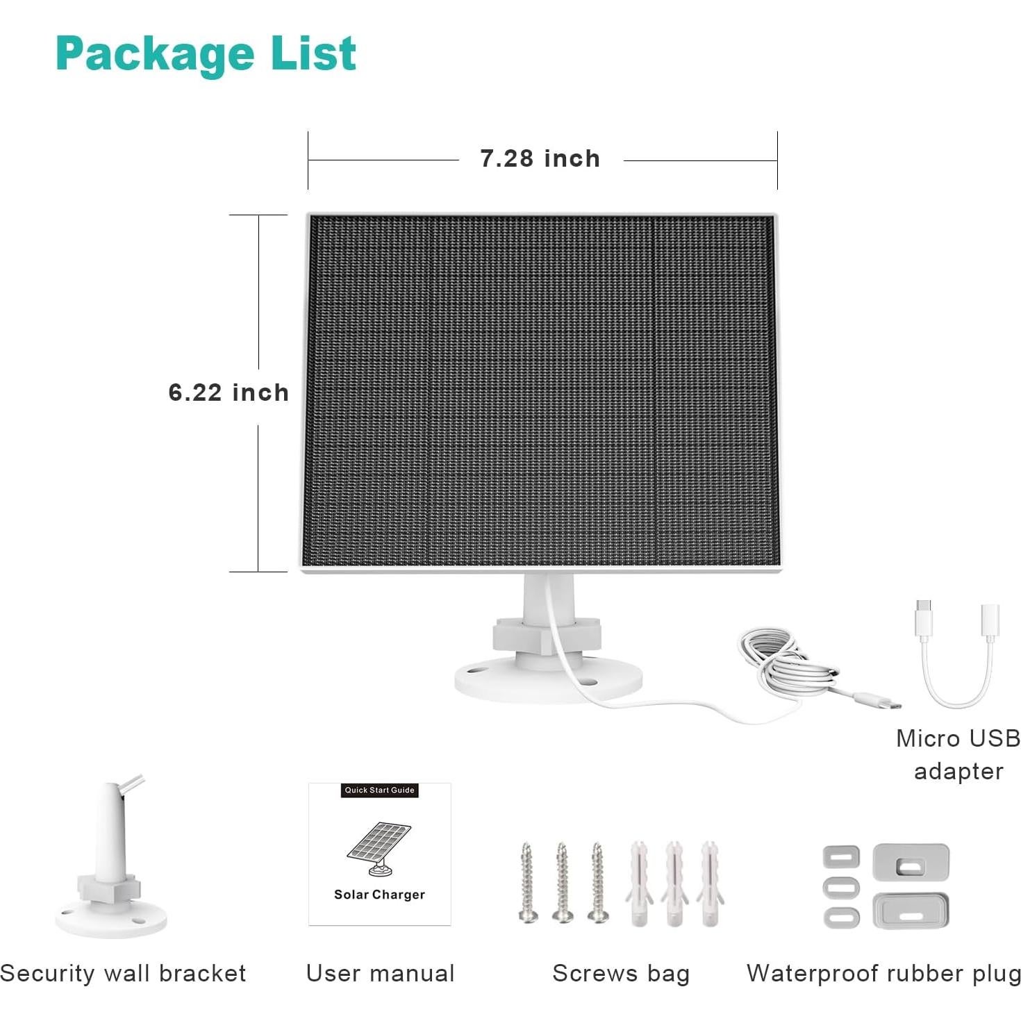Panel Solar 5W EverExceed para Cámara Eufy - IP65