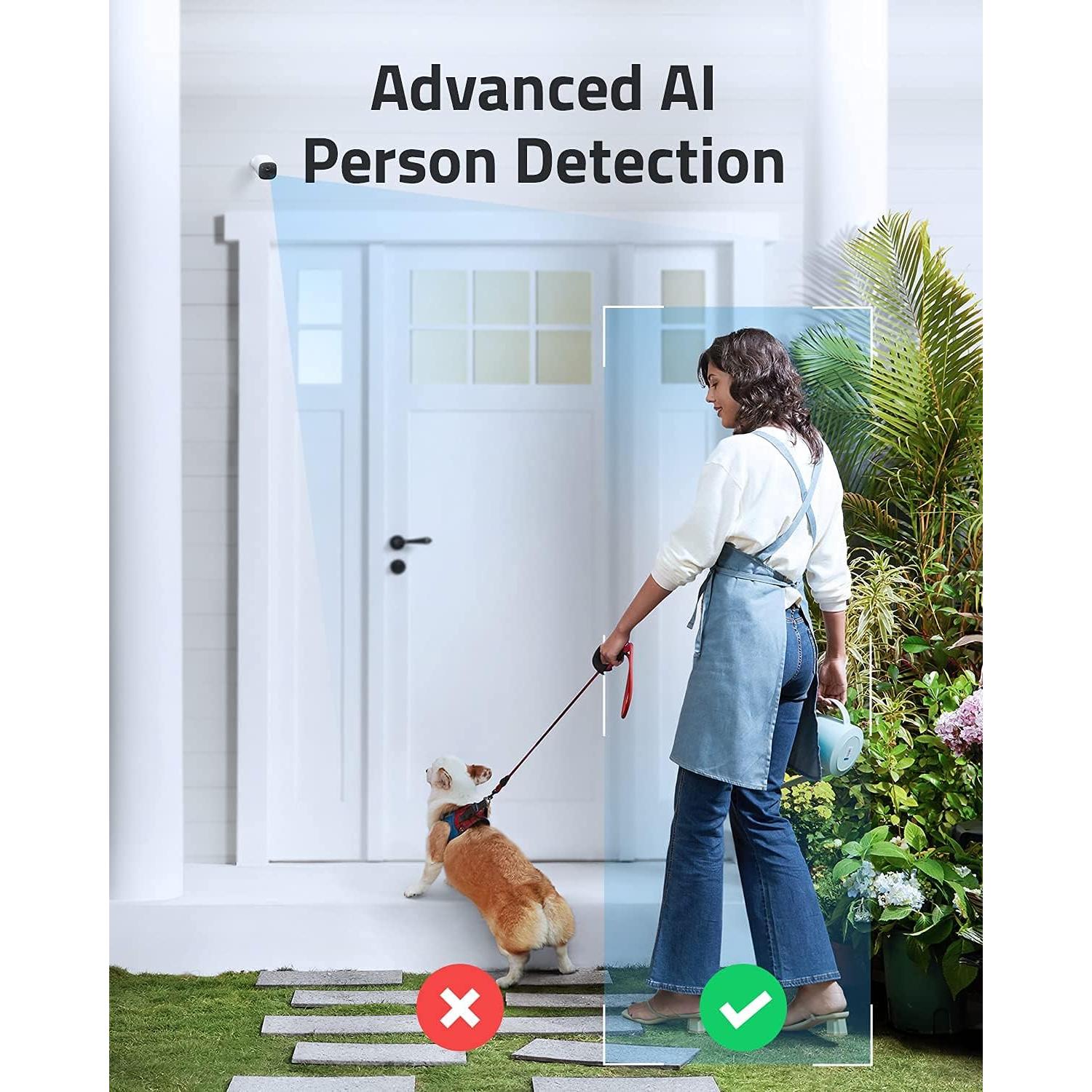 eufy Security, SoloCam C120, Outdoor Security Camera, WiFi, Wireless, Wire-Free, Advanced AI Person-Detection, Two-Way Audio, 2K Resolution, 90dB Alarm, IP65 Weatherproof, No Monthly Fee (Renewed)