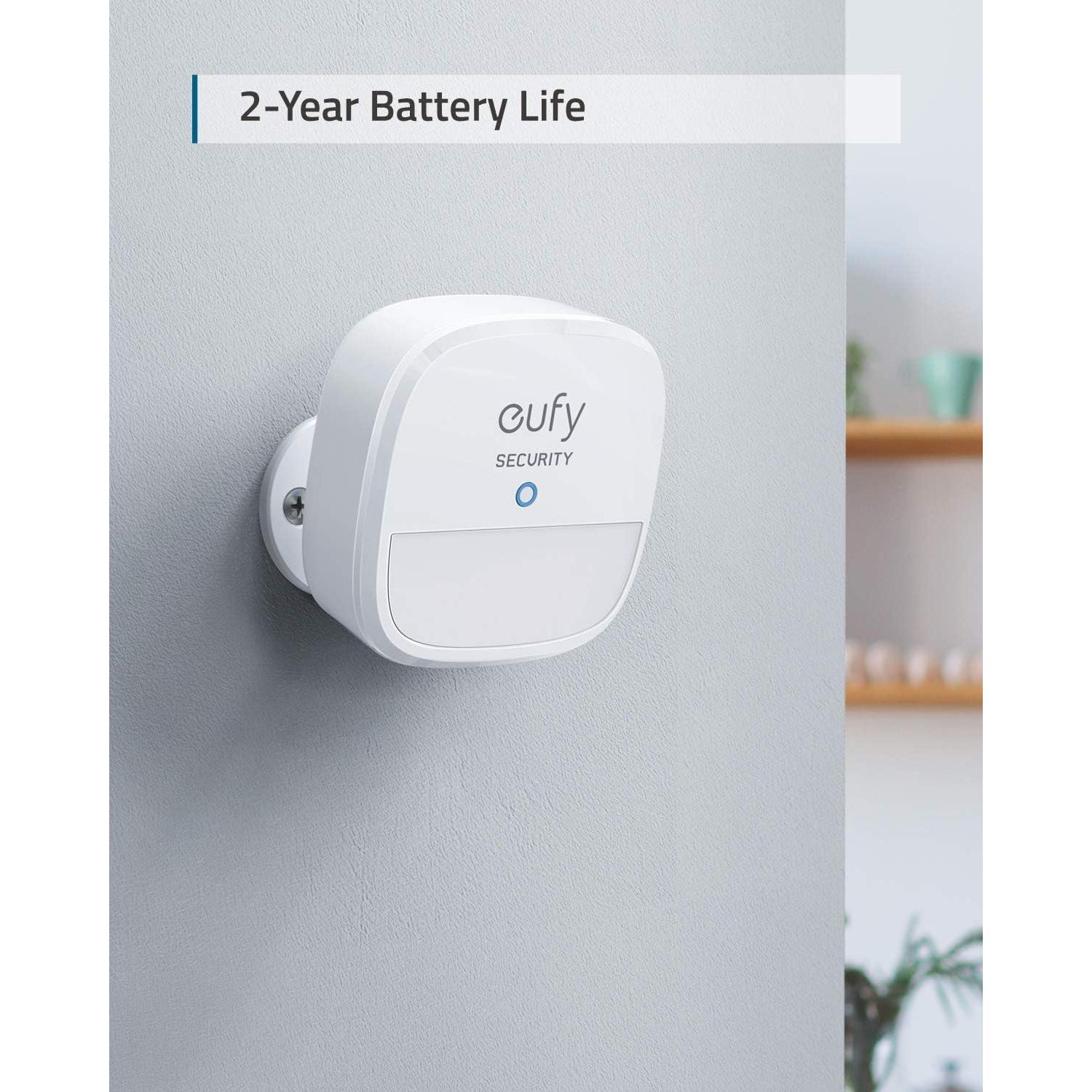 eufy Security Home Alarm System Motion Sensor, 100° Coverage, 30ft Detection Range, 2-Year Battery Life, Requires eufy Security HomeBase, Links with HomeBase-Connected Devices (Renewed)