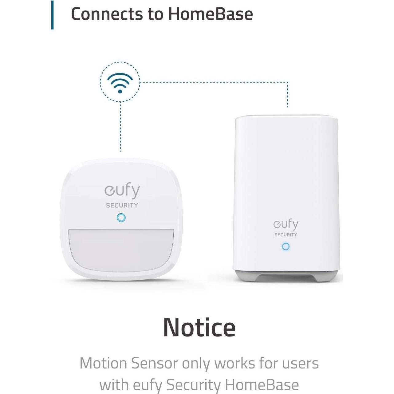 eufy Security Home Alarm System Motion Sensor, 100° Coverage, 30ft Detection Range, 2-Year Battery Life, Requires eufy Security HomeBase, Links with HomeBase-Connected Devices (Renewed)