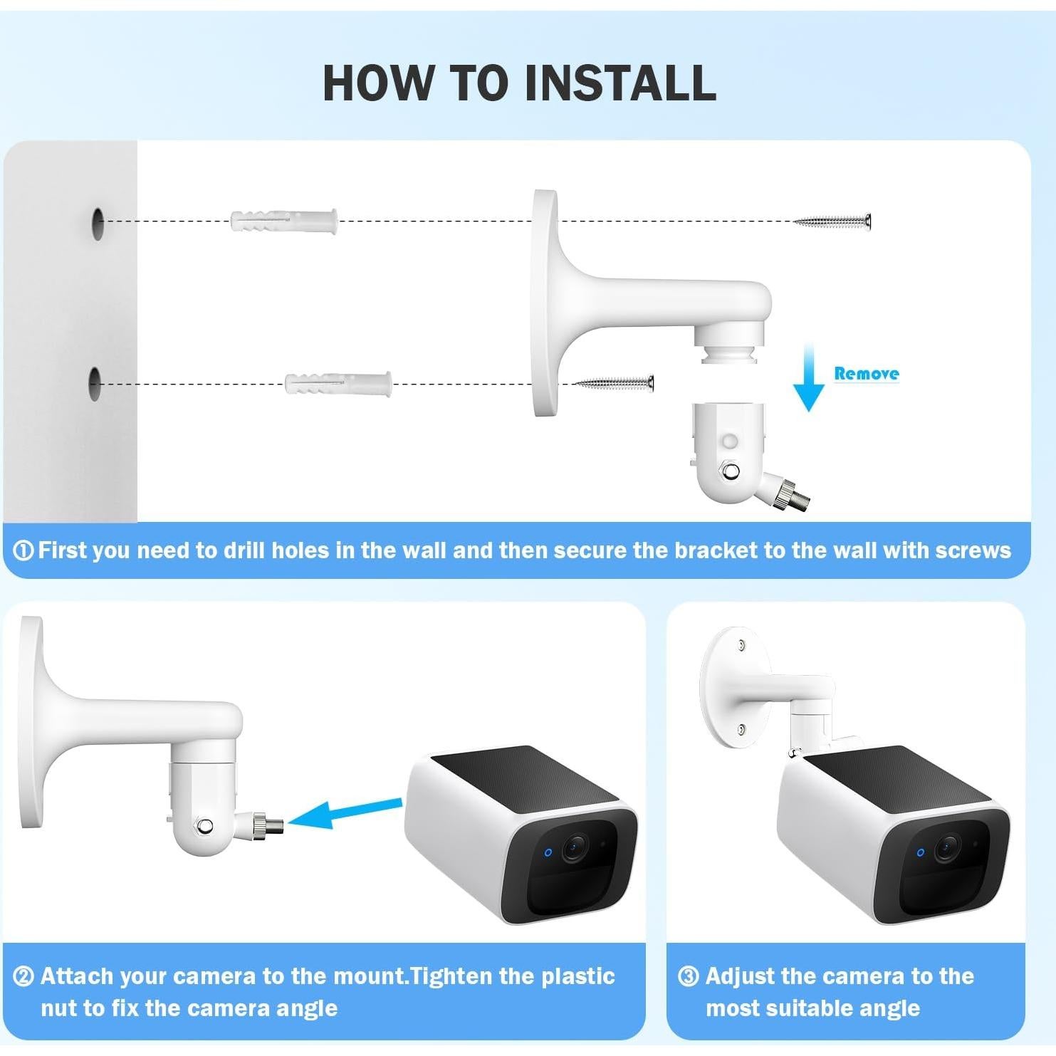 Soporte de Pared Ajustable 360° Didalo para eufyCam 2C/2C Pro