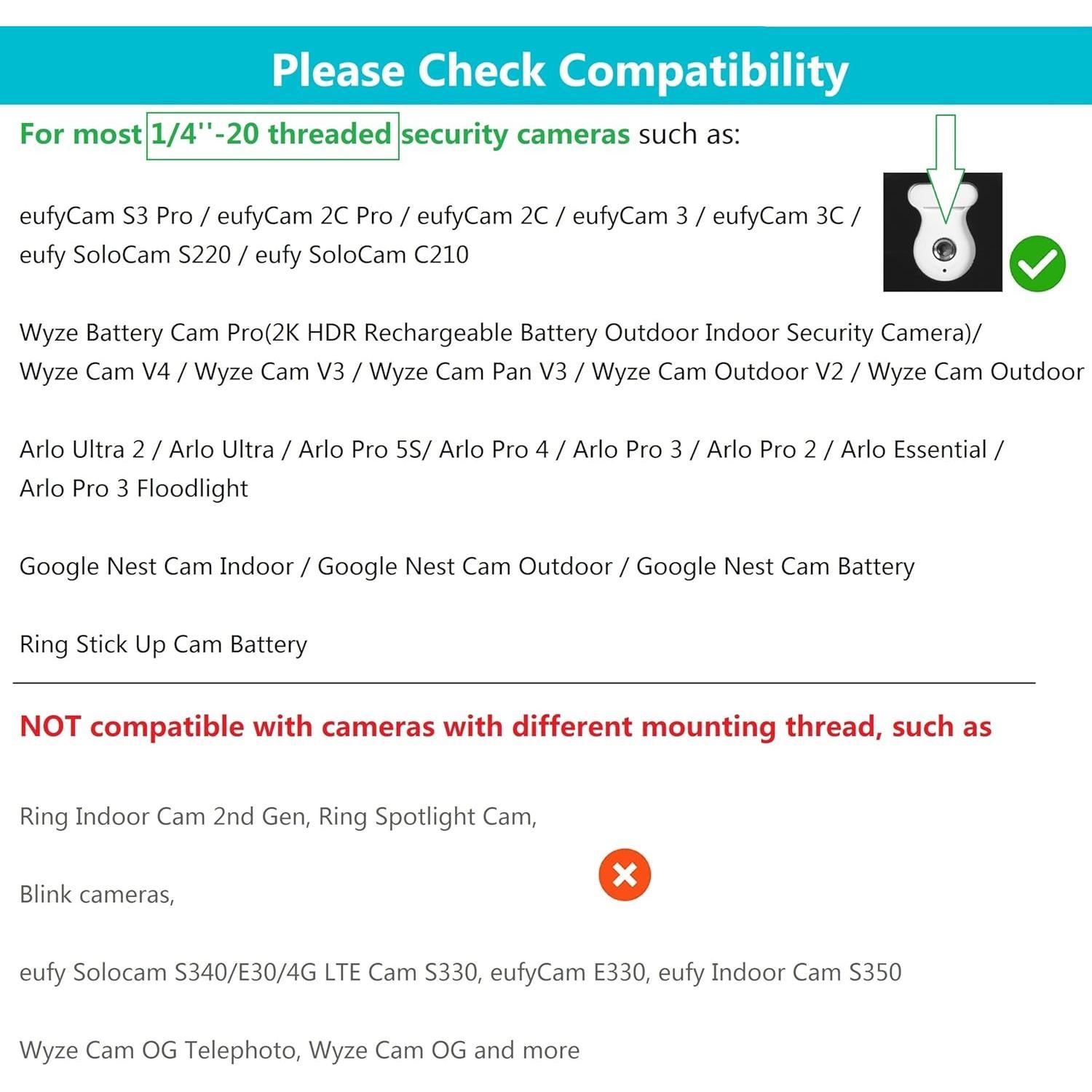 Soporte para cámara de seguridad OkeMeeo para eufyCam y Arlo