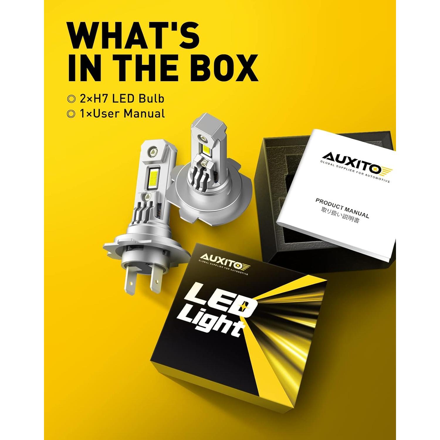 Bombillas LED H7 AUXITO 350% Brillantes 6500K Paquete de 2