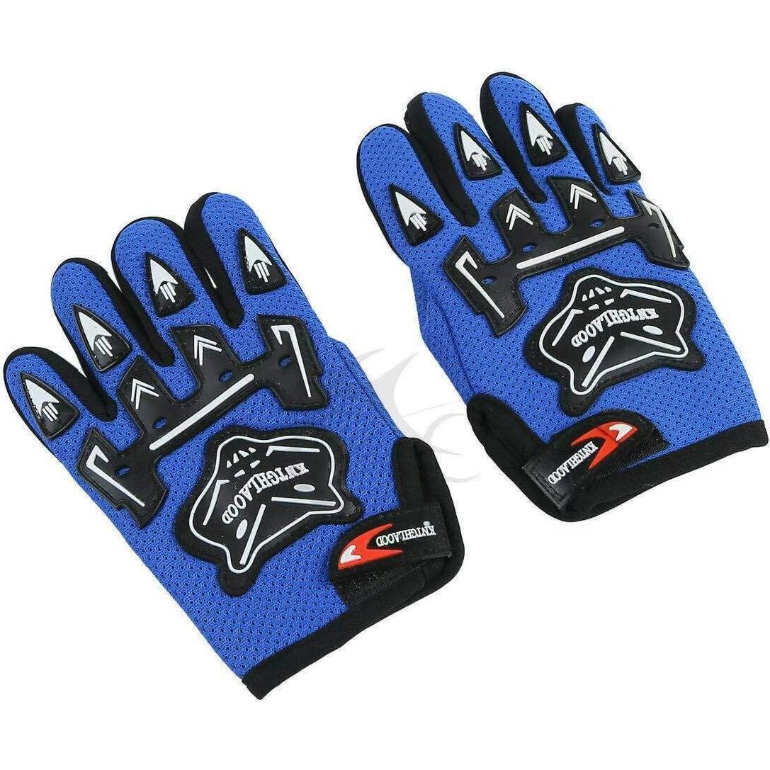 SLMOTO Casco Juvenil X-Grande Llama Azul + Gafas + Guantes