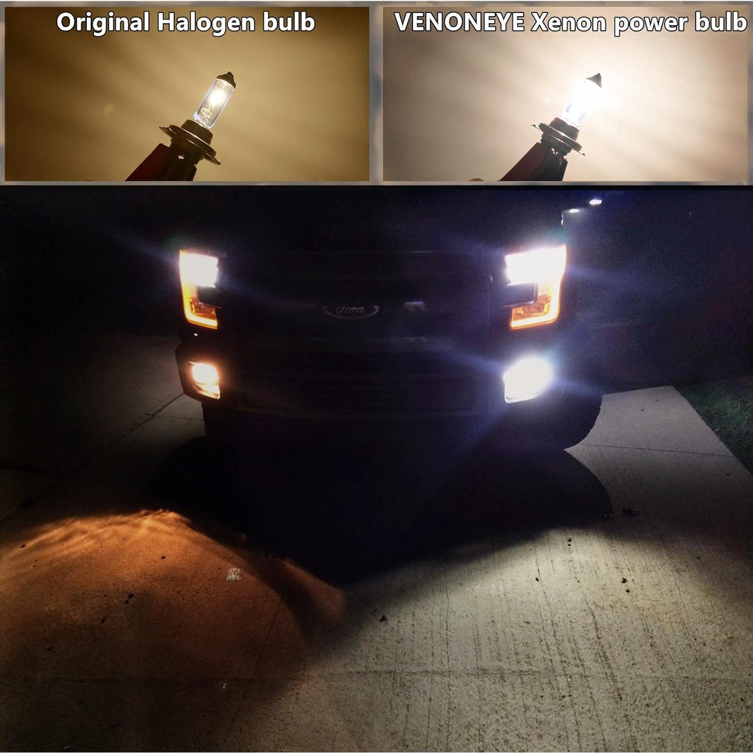 Paquete de 4 Bombillas Halógenas H7 12V 55W VEXONEYE 5000K