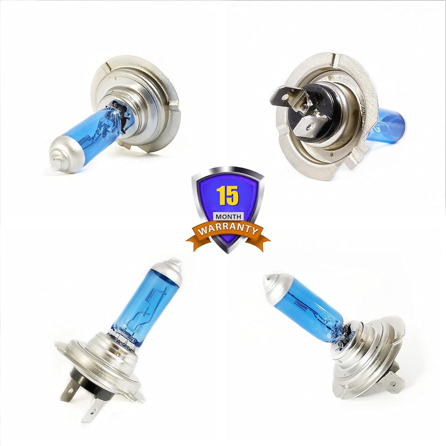 Paquete de 4 Bombillas Halógenas H7 12V 55W VEXONEYE 5000K