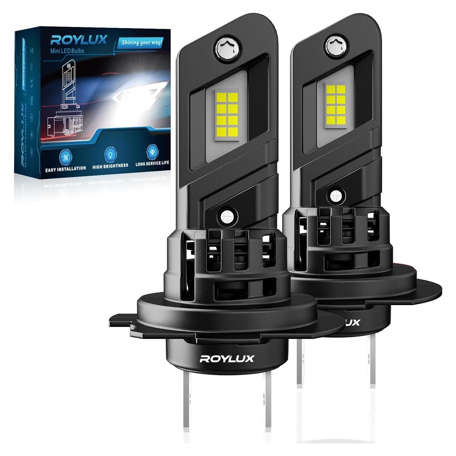 Bombillas de Luz de Niebla H7 ROYLUX 20000LM 6000K Paquete de 2