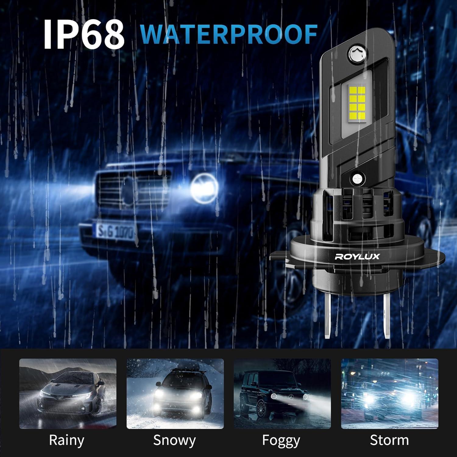 Bombillas de Luz de Niebla H7 ROYLUX 20000LM 6000K Paquete de 2