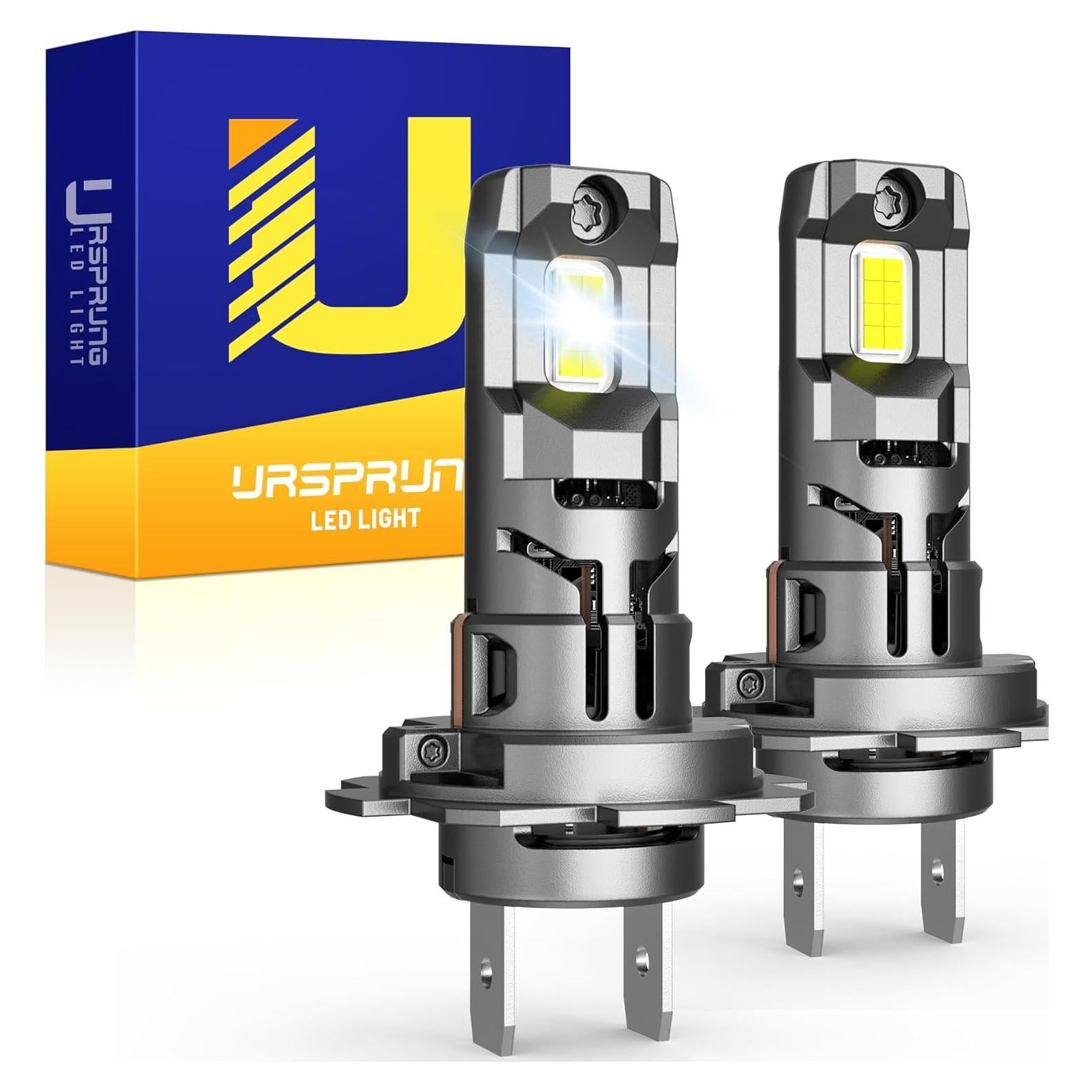 Ursprung H7 Light Bulbs, [2025 Upgraded & Gen2] Super Brighter, 1:1 Mini Size H7 Fog Lights, Truly Plug and Play with Cooling Fan, Pack of 2