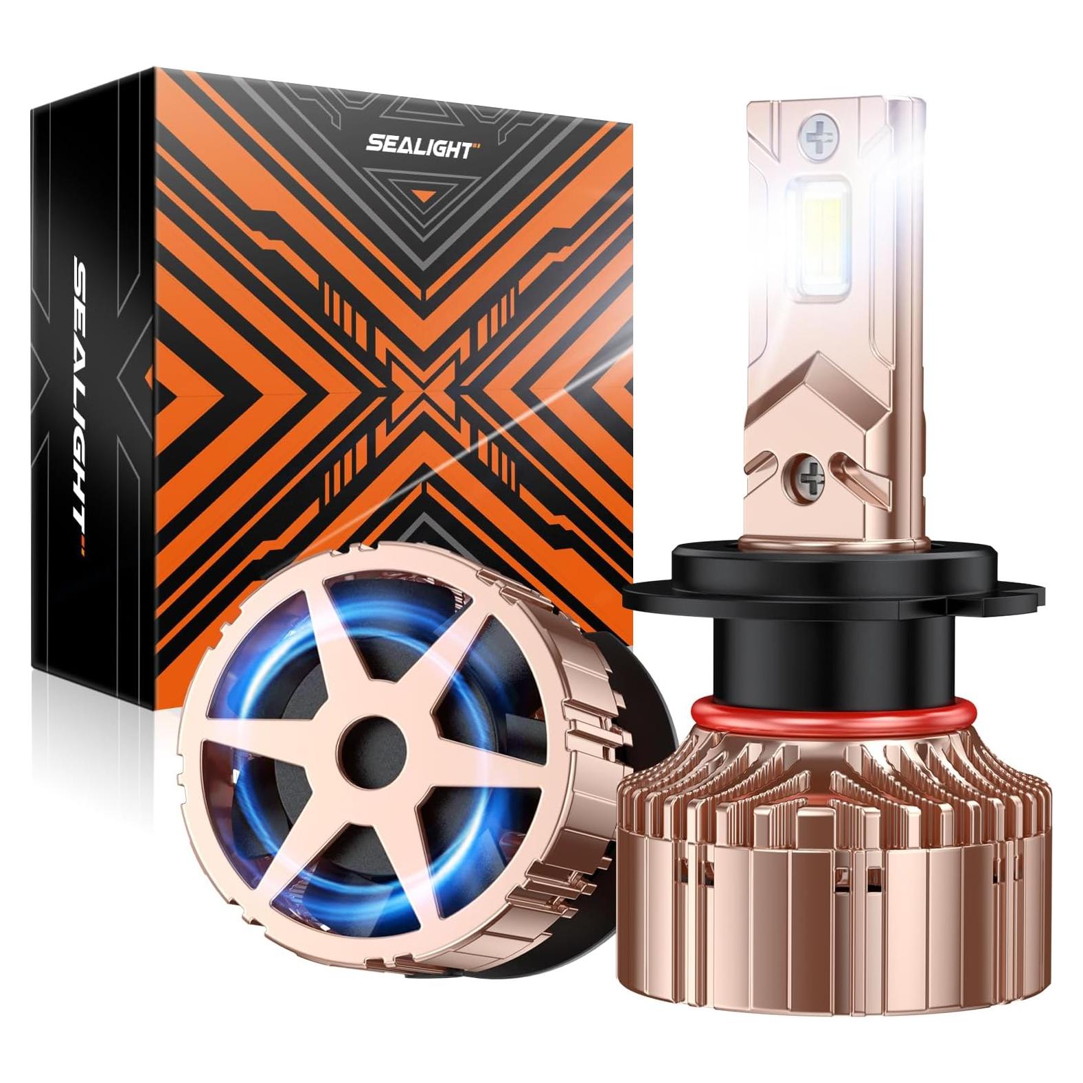 SEALIGHT High Power H7 Driving Bulbs, 900% Brighter 1:1 Design H7 Light Bulbs, 40000 Lumens, 6000K Daylight White, Plug and Play with CANBUS Ready, Pack of 2