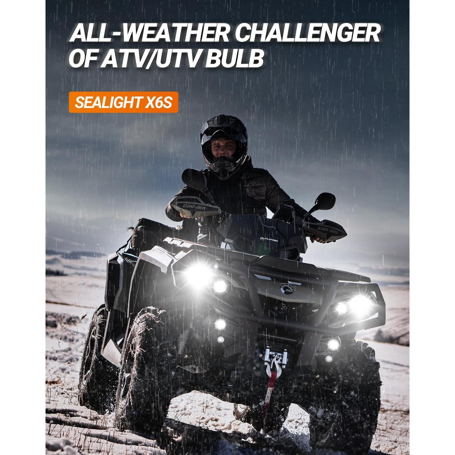 SEALIGHT High Power H7 Driving Bulbs, 900% Brighter 1:1 Design H7 Light Bulbs, 40000 Lumens, 6000K Daylight White, Plug and Play with CANBUS Ready, Pack of 2