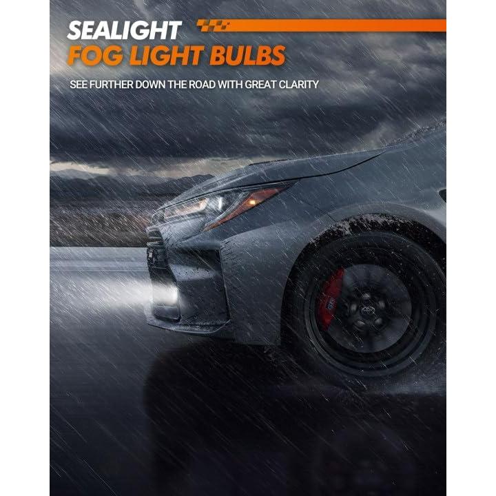 SEALIGHT High Power H7 Driving Bulbs, 900% Brighter 1:1 Design H7 Light Bulbs, 40000 Lumens, 6000K Daylight White, Plug and Play with CANBUS Ready, Pack of 2