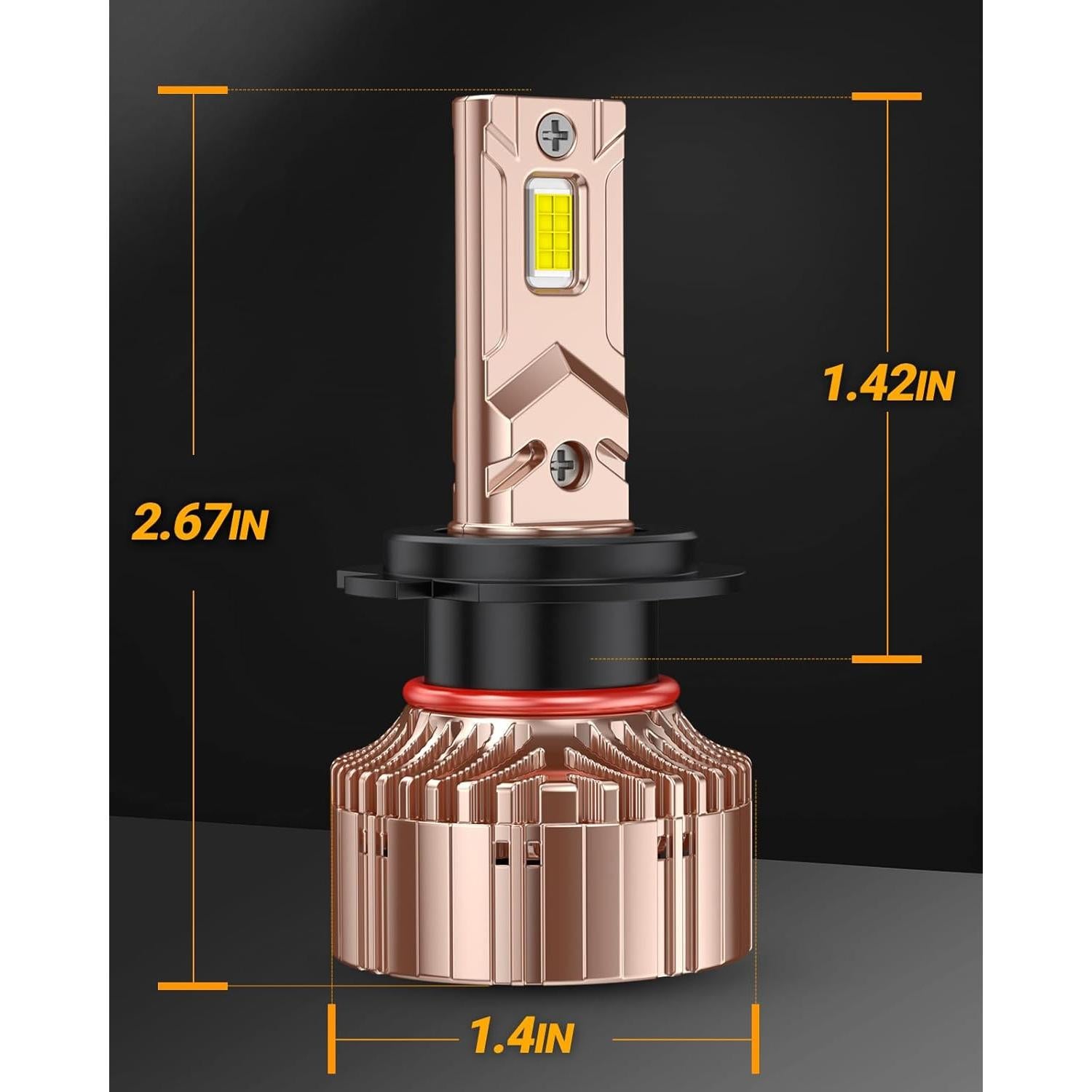 SEALIGHT High Power H7 Driving Bulbs, 900% Brighter 1:1 Design H7 Light Bulbs, 40000 Lumens, 6000K Daylight White, Plug and Play with CANBUS Ready, Pack of 2