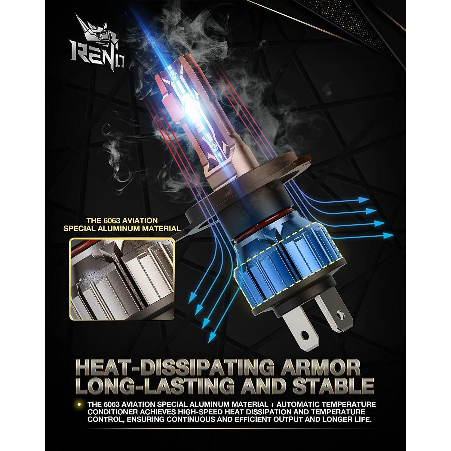 Bombillas de Luz de Niebla H4 RENO 9003, Paquete de 2