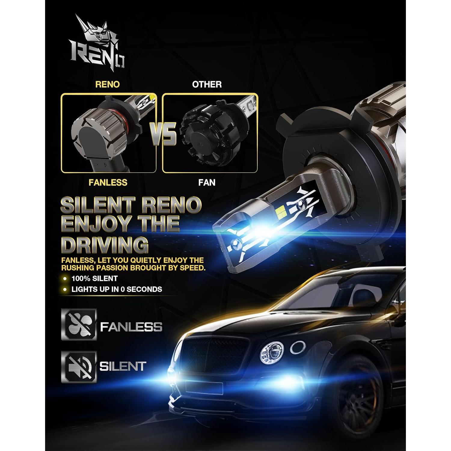 Bombillas de Luz de Niebla H4 RENO 9003, Paquete de 2