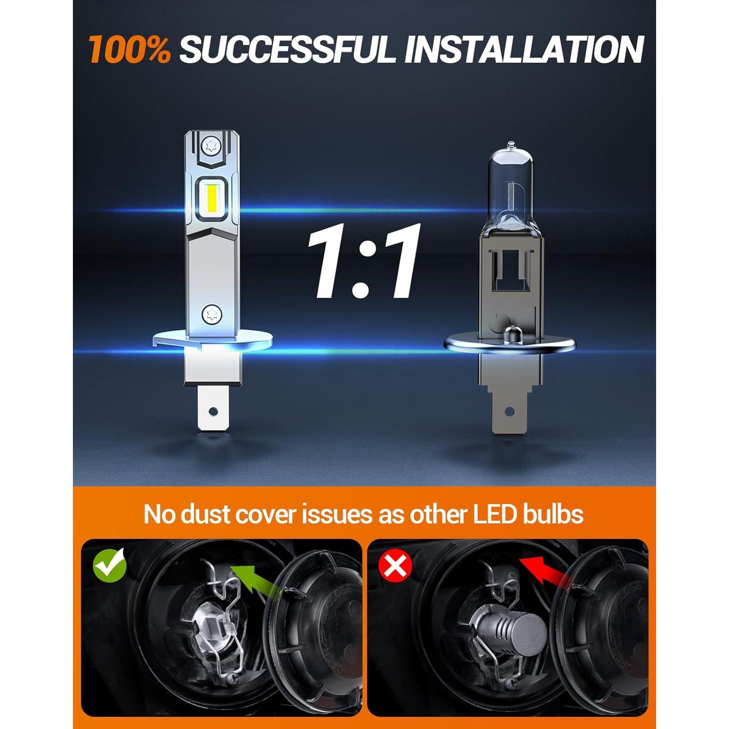 Bombillas de Niebla SEALIGHT S2S H1 H7 60000LM 50000h