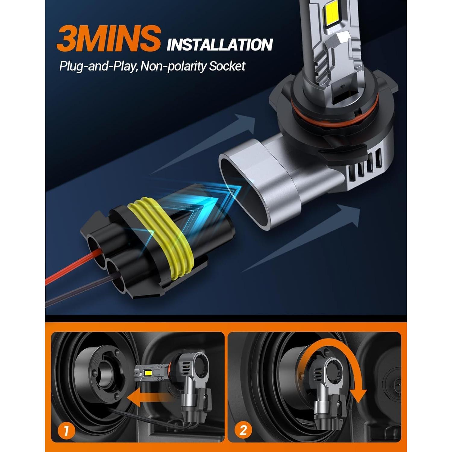 Bombillas de Niebla SEALIGHT S2S H1 H7 60000LM 50000h