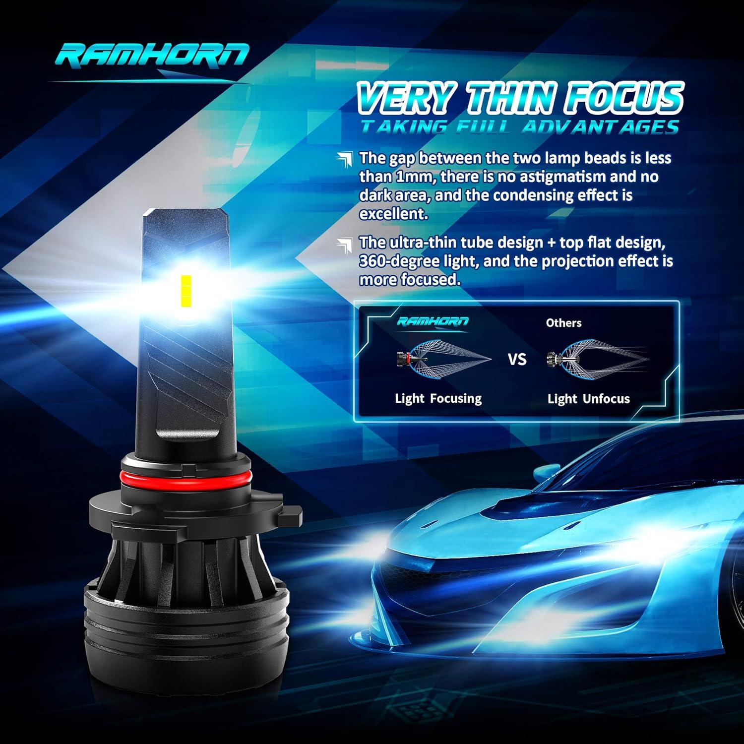 Bombillas de Niebla RAMHORN 9005 - Paquete de 2, 6500K