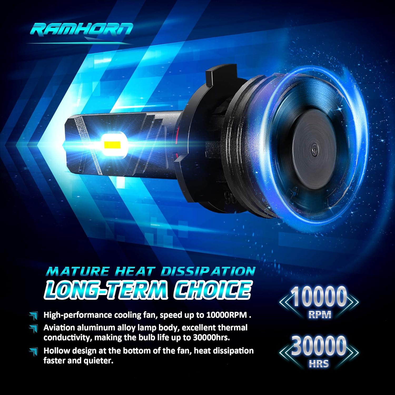 Bombillas de Niebla RAMHORN 9005 - Paquete de 2, 6500K