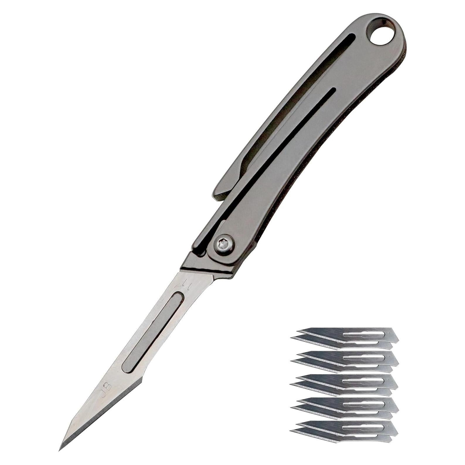 Cuchillo de Llavero Plegable outROAR Gear Titanio 10 Hojas