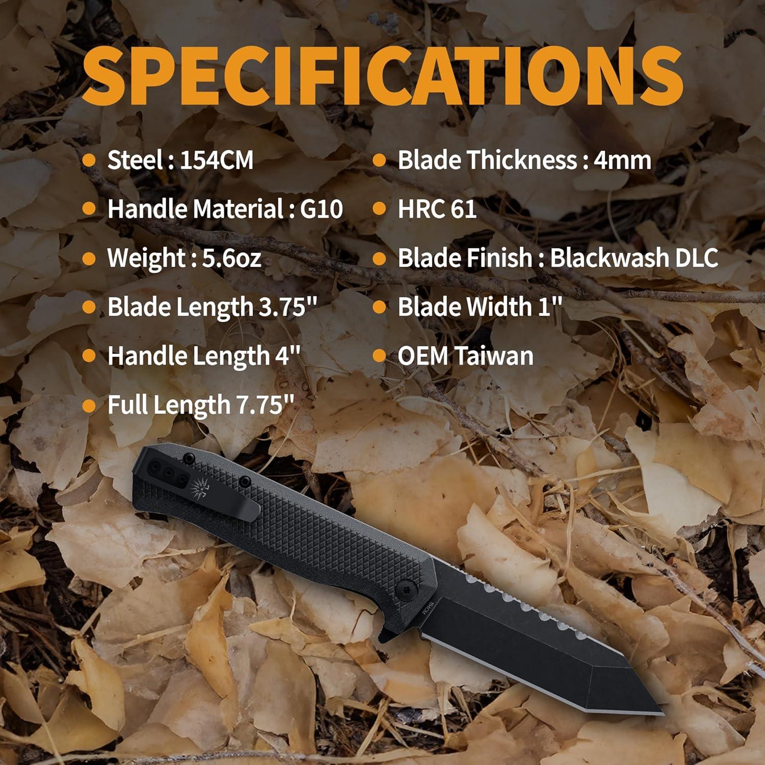 Cuchillo táctico Off-Grid Viper V2 9.53 cm acero 154CM