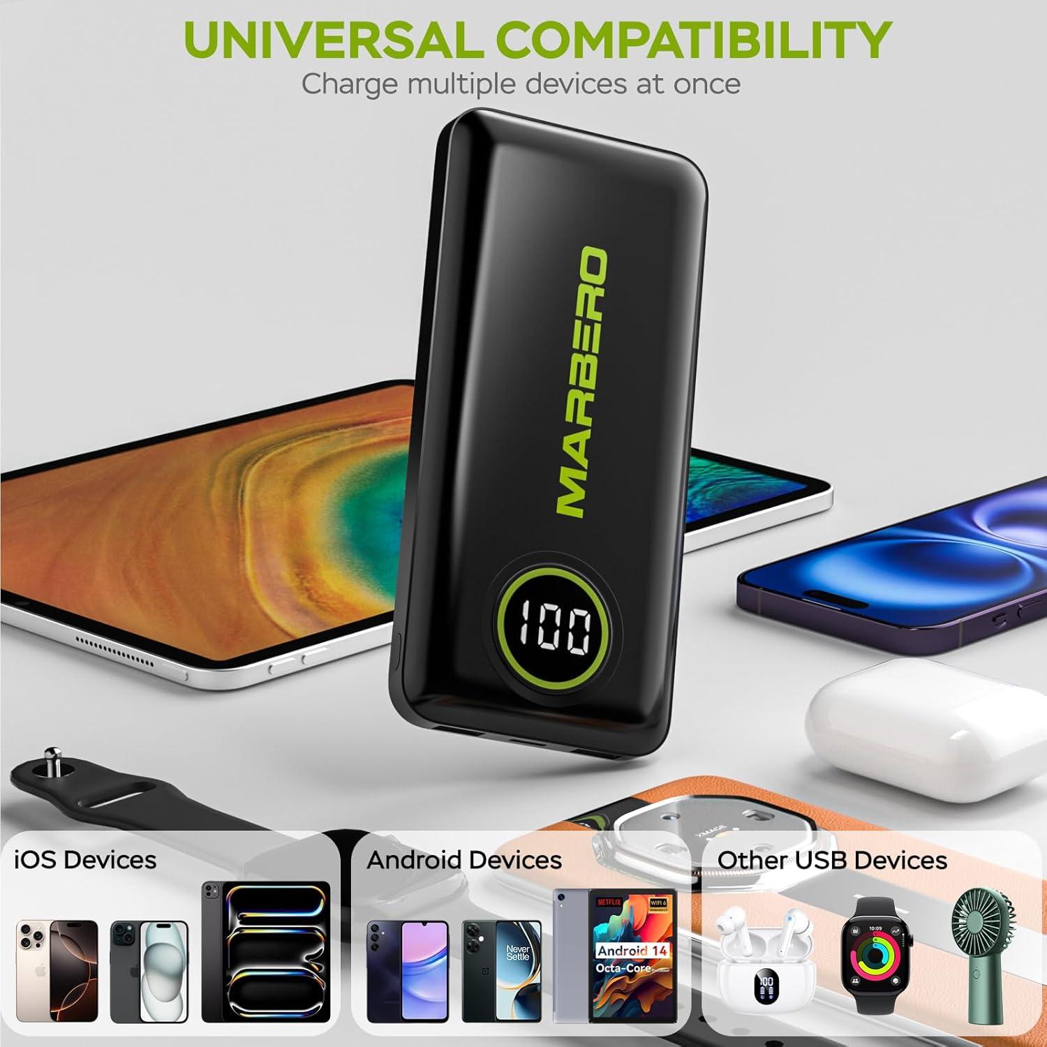 Cargador Portátil MARBERO V18 10000mAh USB-C 5V/2A Negro