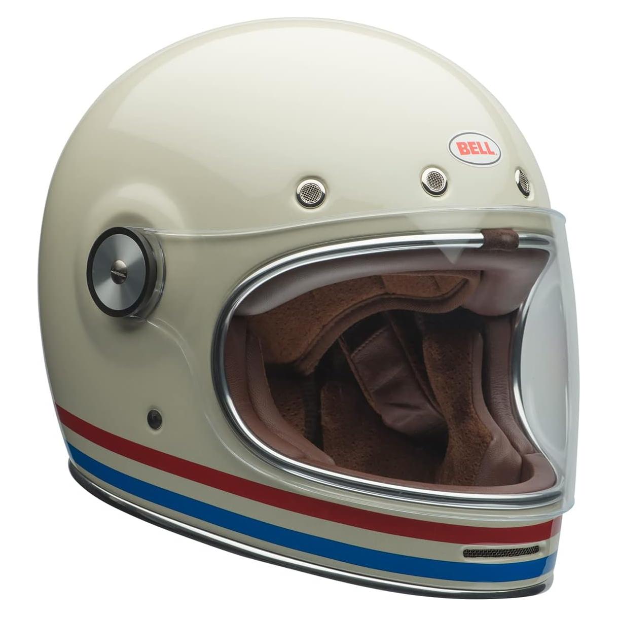 Casco BELL Bullitt Grande Rayas Brillo Perla Blanca/Rojo/Azul