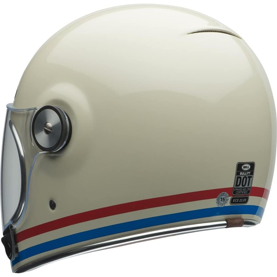 Casco BELL Bullitt Grande Rayas Brillo Perla Blanca/Rojo/Azul