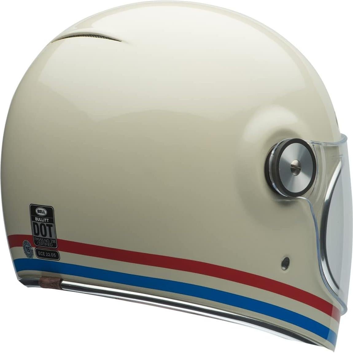 Casco BELL Bullitt Grande Rayas Brillo Perla Blanca/Rojo/Azul