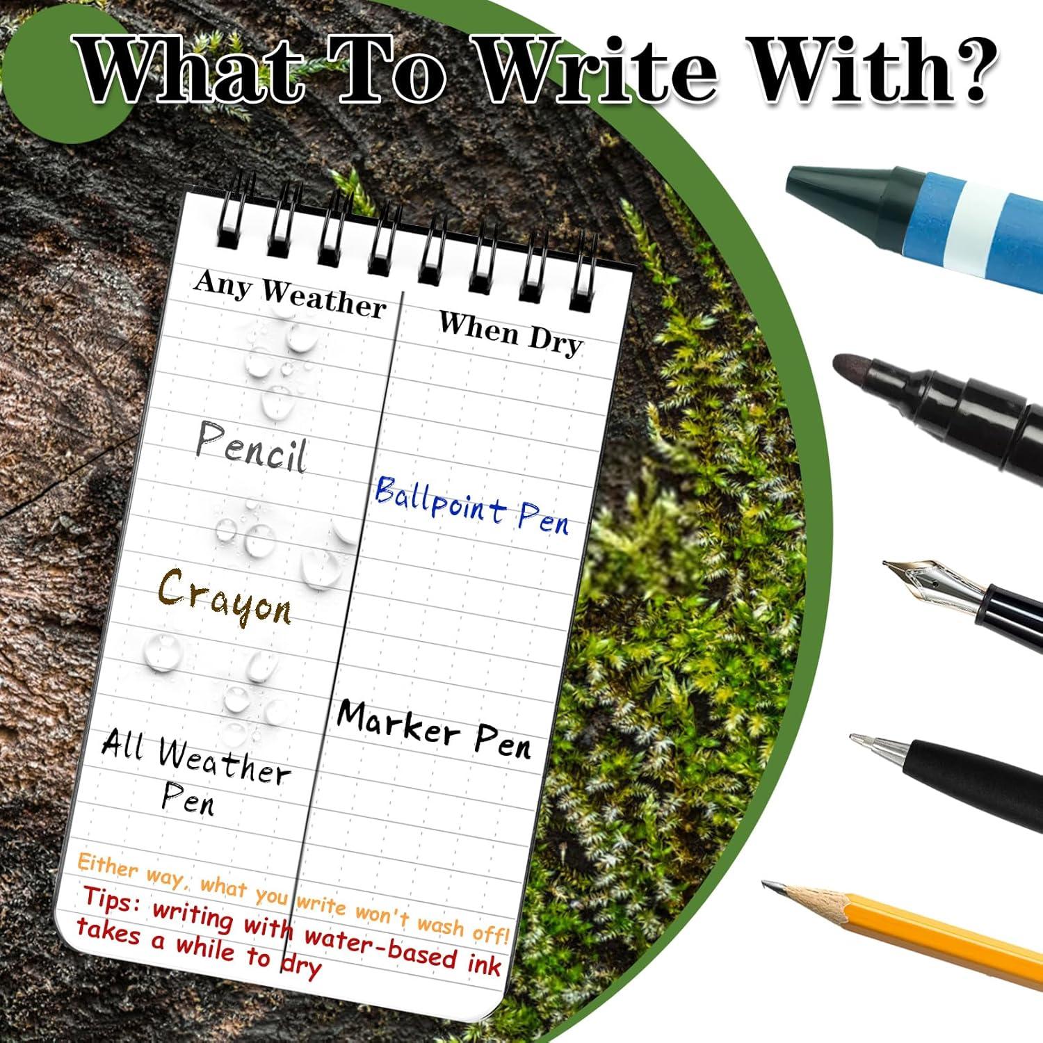 Cuaderno Impermeable COIDEA 3x5" Paquete de 4 Notas Negras