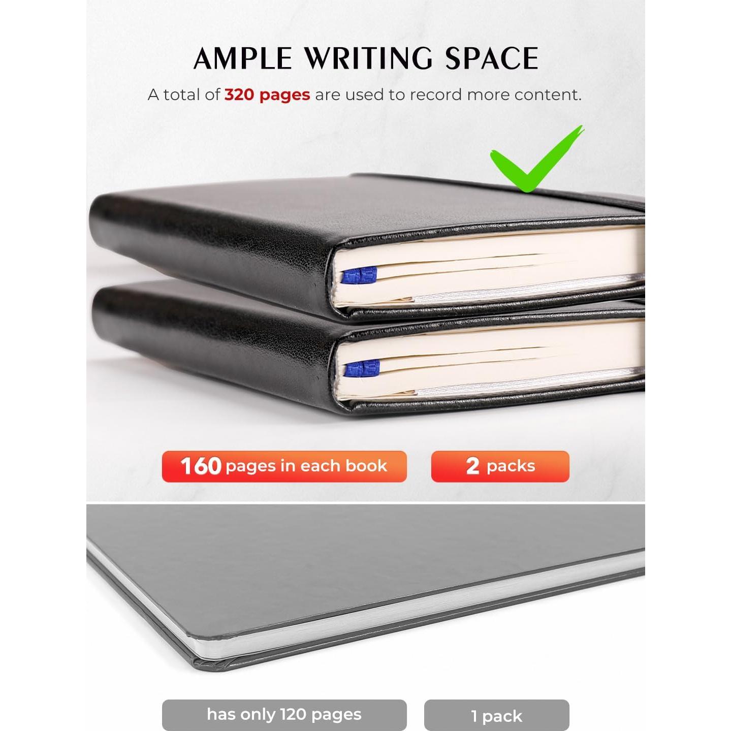 Cuaderno de Bolsillo AISBUGUR 2 Paquetes 320 Páginas Negro