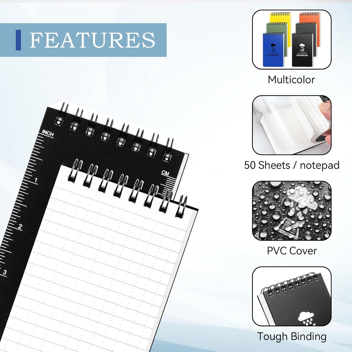 Paquete de 6 Cuadernos Impermeables COIDEA 7.6x12.7 cm