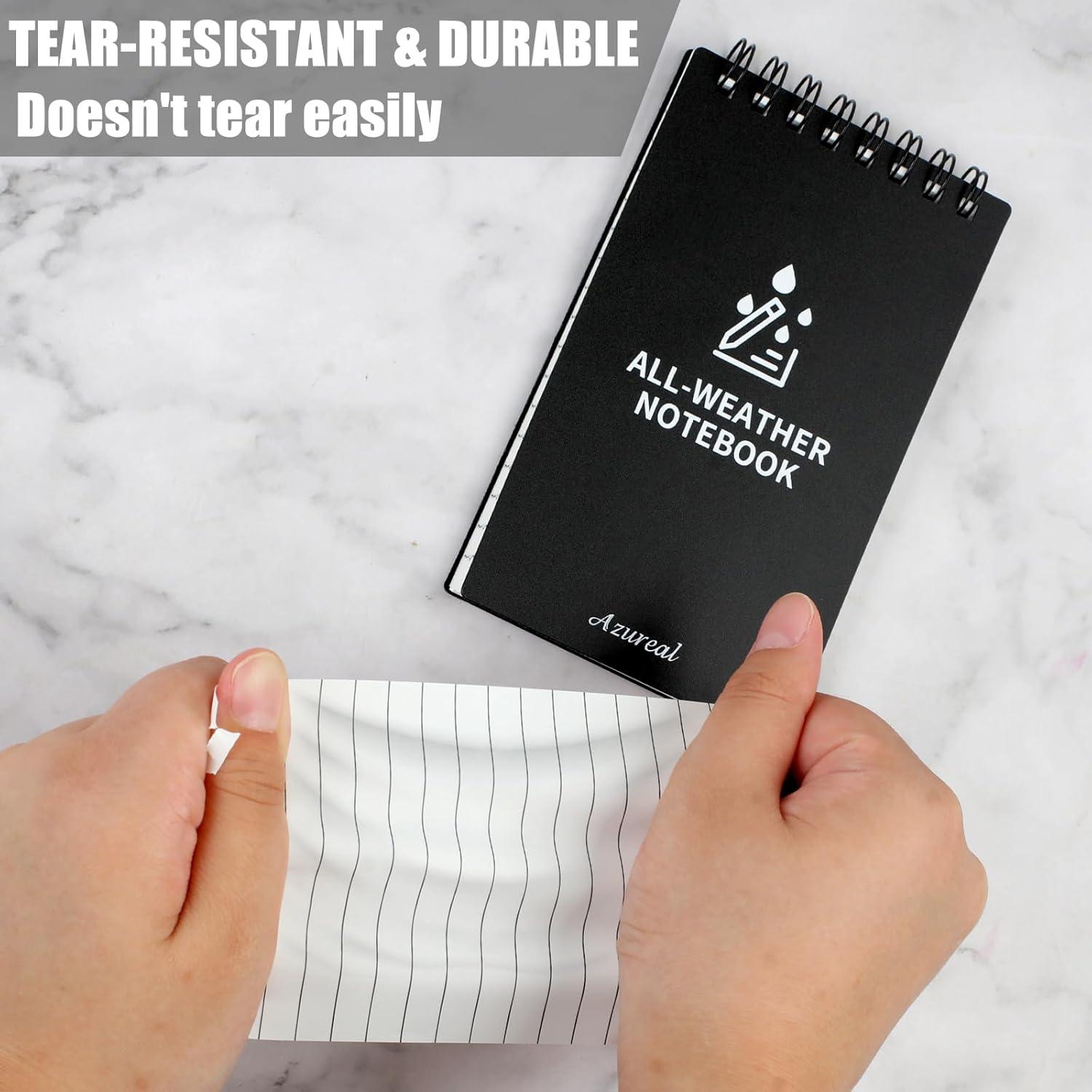 Bloc de Notas Impermeable AZUREAL 6 Piezas 7.62x12.7cm