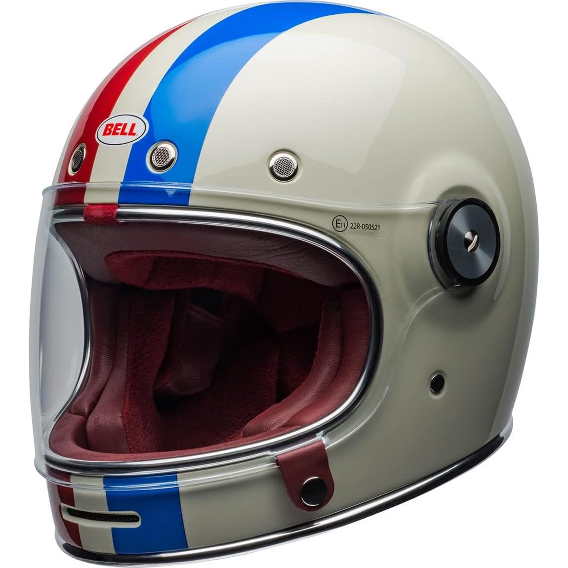 Casco BELL Bullitt Comando Blanco Vintage Rojo Azul Pequeño