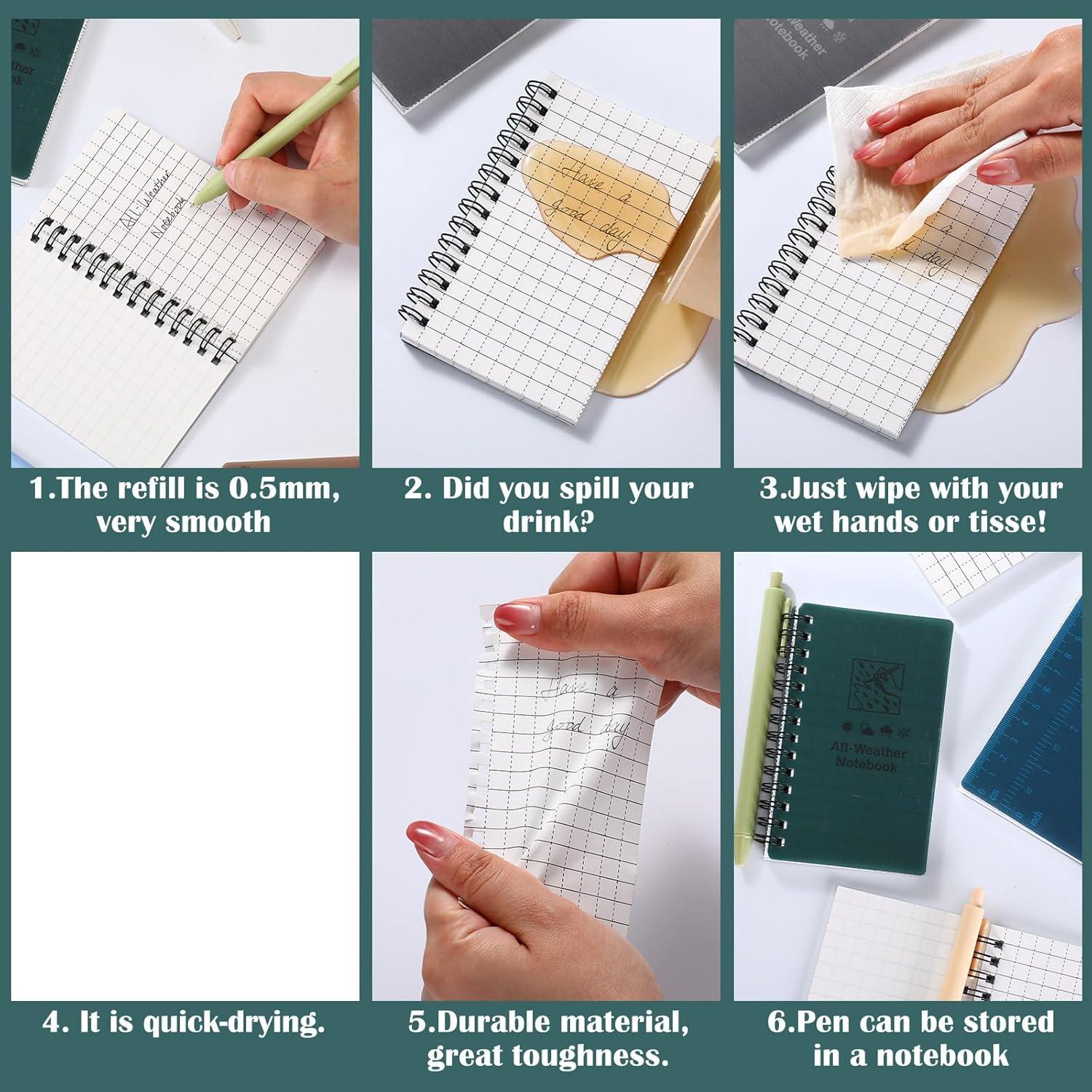 Juego de Cuadernos Impermeables PerKoop 12 Pcs 3x5"