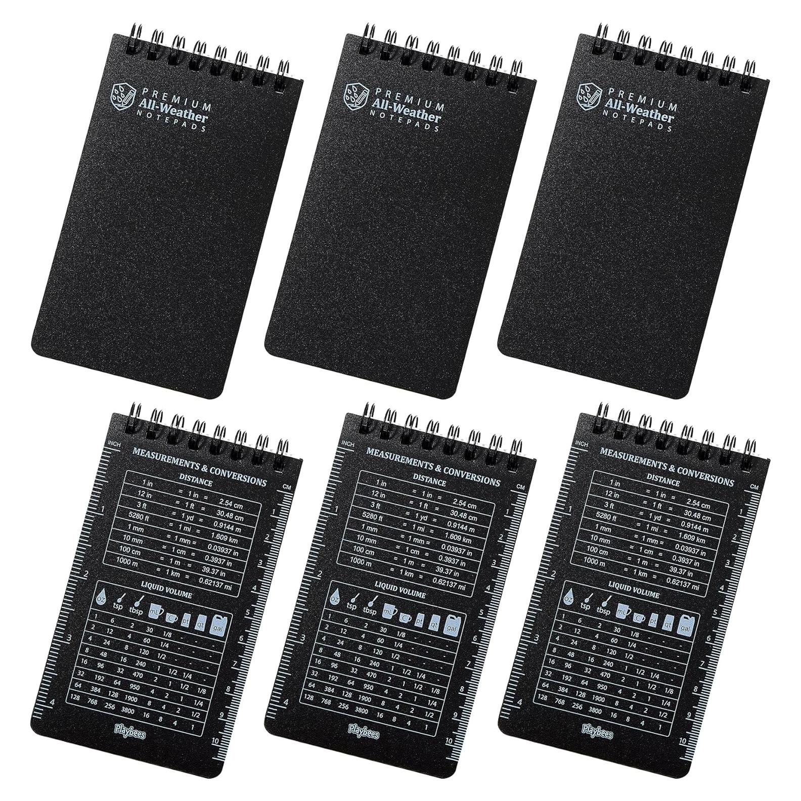 Paquete de 6 Cuadernos Impermeables Playbees 3x5 Rayados