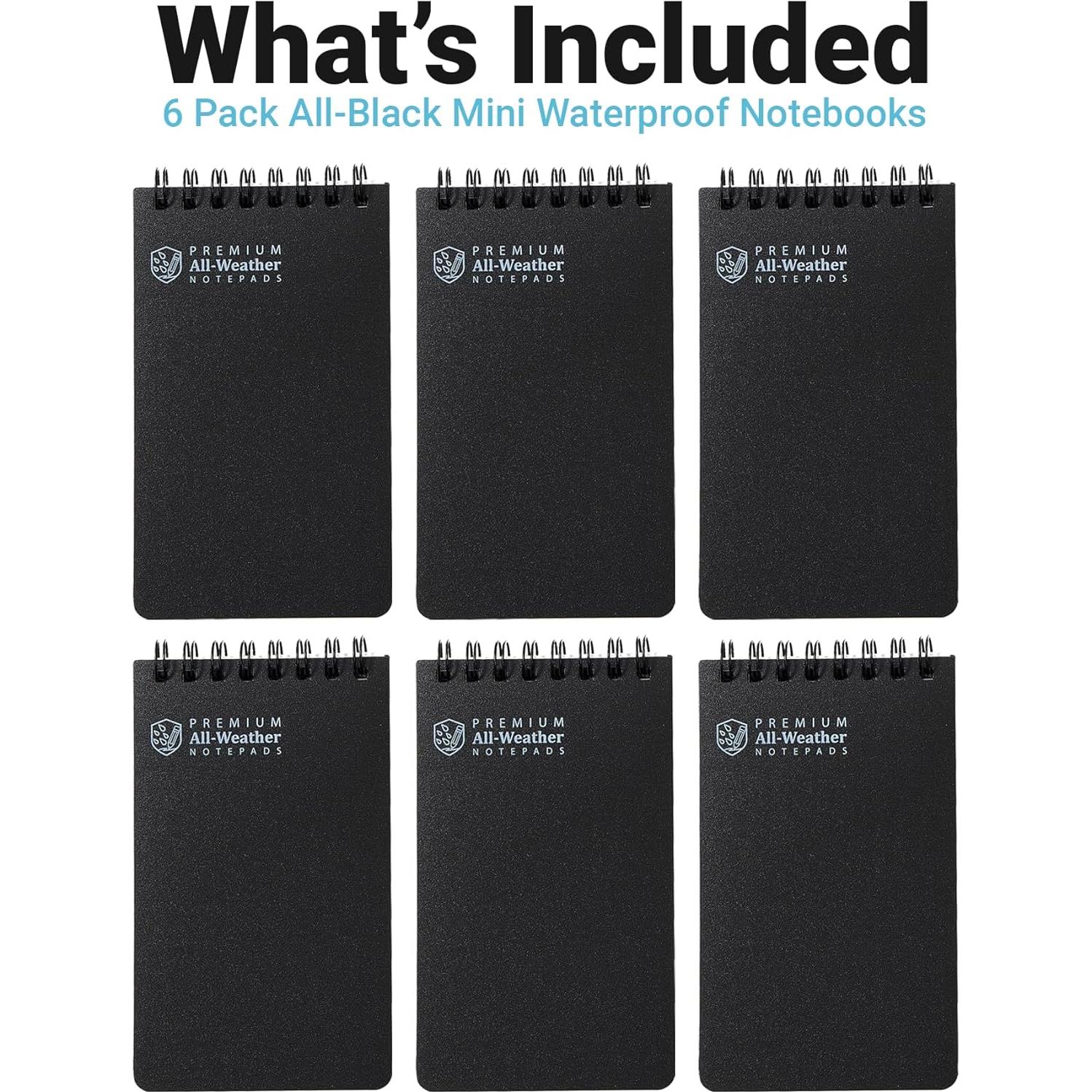 Paquete de 6 Cuadernos Impermeables Playbees 3x5 Rayados