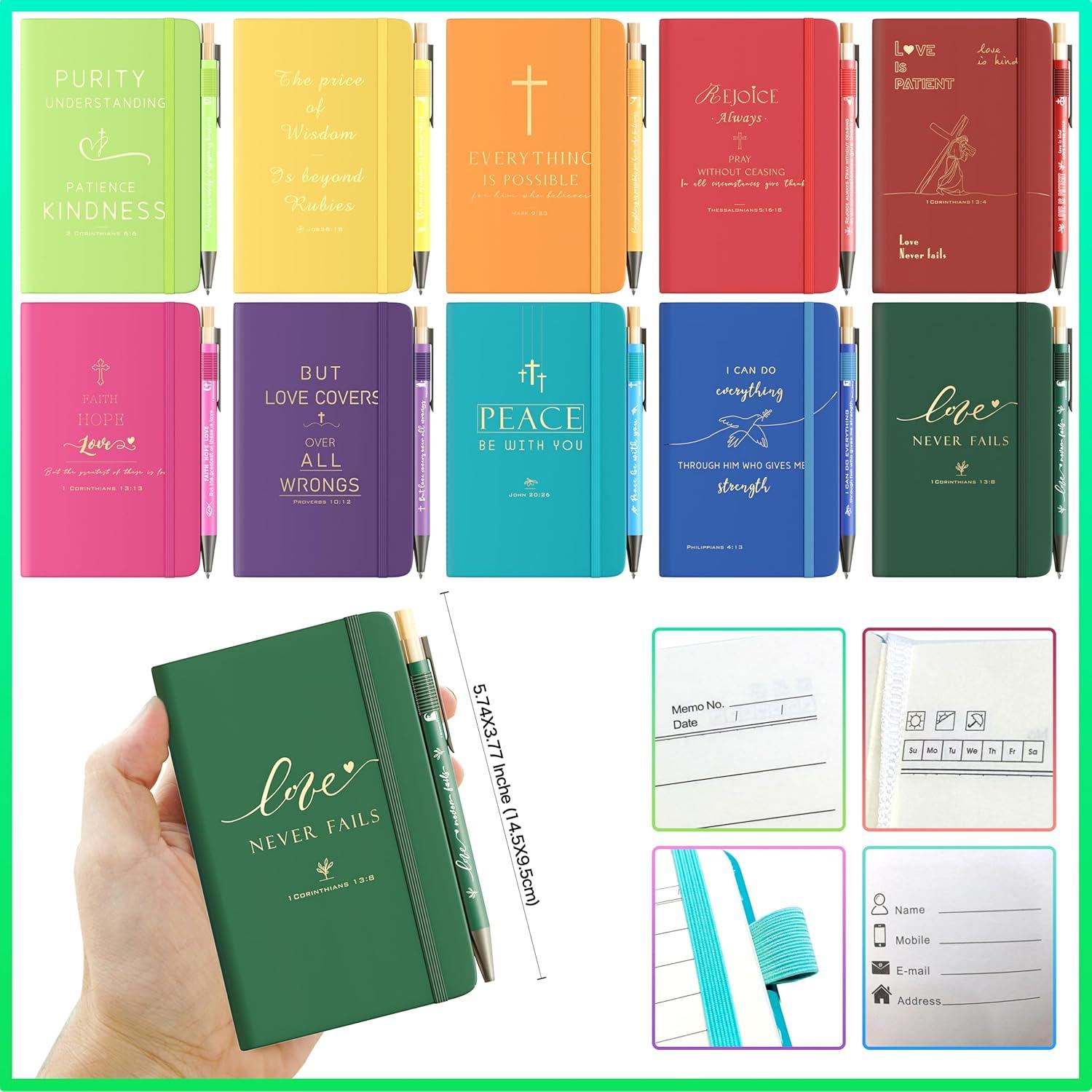 10 Cuadernos de Oración Cristiana Ctsotmybs A6 con Bolígrafos