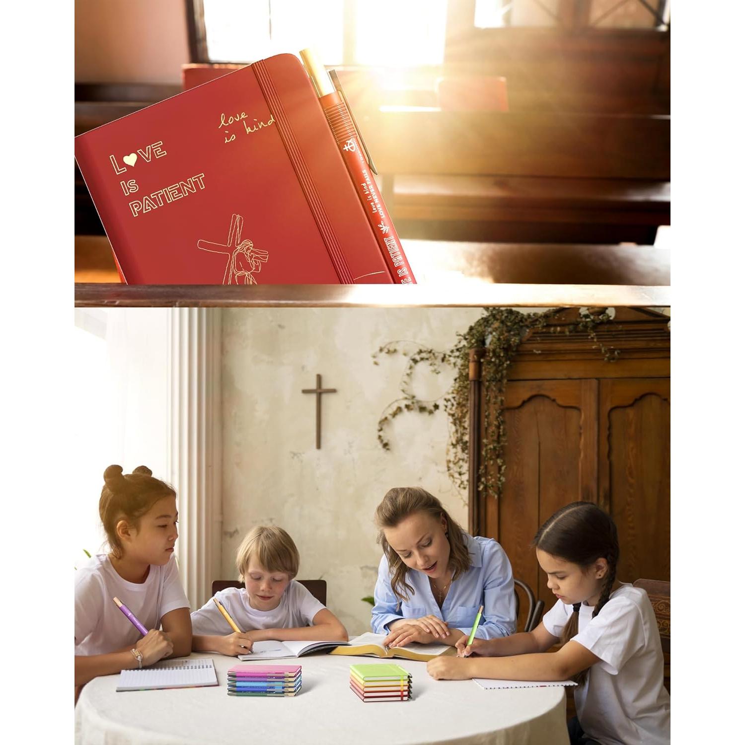 10 Cuadernos de Oración Cristiana Ctsotmybs A6 con Bolígrafos