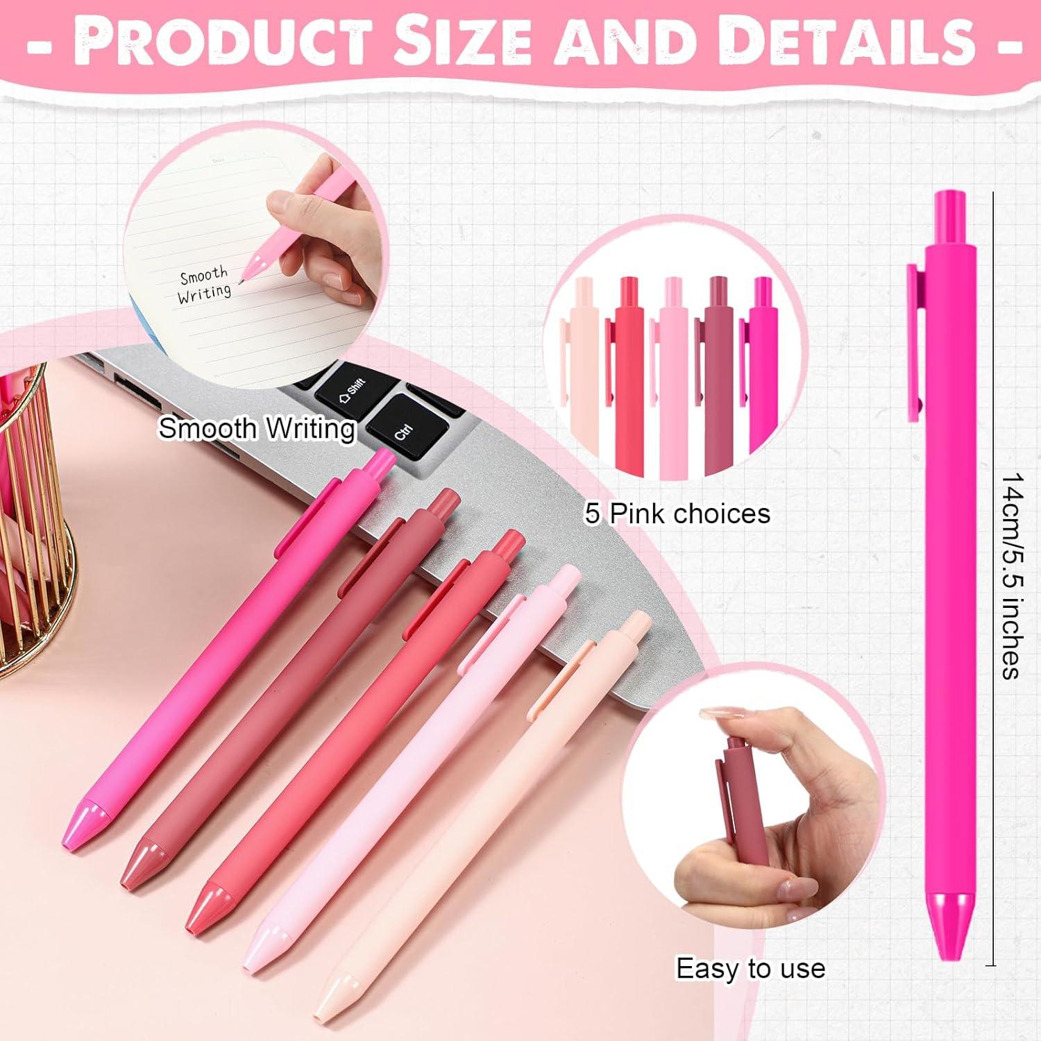 Eaasty 20 Set Mini Notebooks with Ballpoint Pens Bulk Small Pocket Notepads Gradual Color Composition Journals and Pens for School Supplies Writing Notebooks for Office(Pink Series Colors)